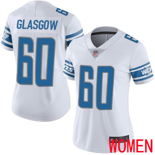 Detroit Lions Limited White Women Graham Glasgow Road Jersey NFL Football #60 Vapor Untouchable->women nfl jersey->Women Jersey